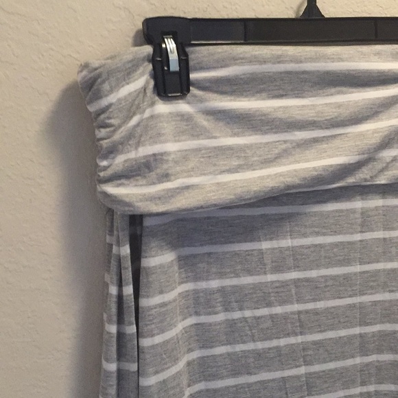 Joe By Joe Boxer Grey & White Y2K Striped Foldover Maxi Skirt Size XL - Picture 2 of 5